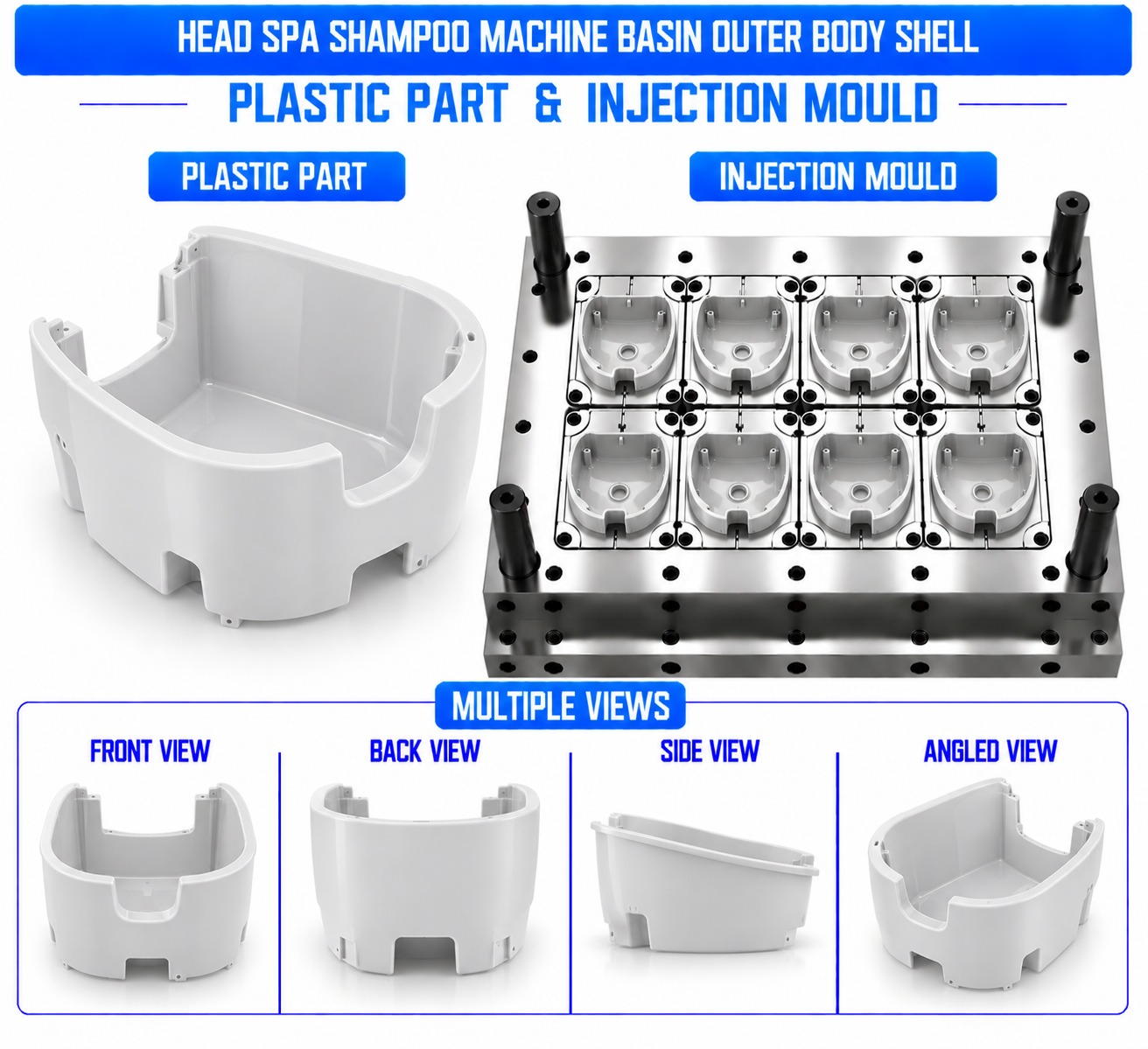 Head Spa Shampoo Machine Plastic Basin Outer Body Shell Mould and Moulding Services